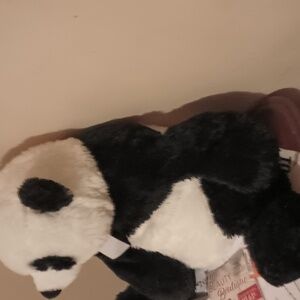 Vintage panda bear, white cotton dress size 16, blue and white flower dress